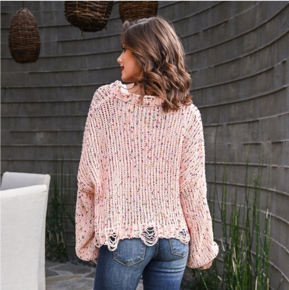 NWT Confetti Cake Sweater Blush Pink S M L Cute! - Picture 2 of 2